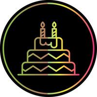 Geburtstag Kuchen Linie Gradient fällig Farbe Symbol Design vektor