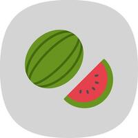 vattenmelon platt kurva ikon design vektor