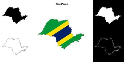 sao paulo stat översikt Karta uppsättning vektor