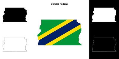 distrito statlig stat översikt Karta uppsättning vektor