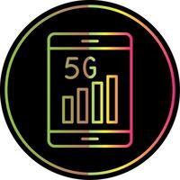 5g Linie Gradient fällig Farbe Symbol Design vektor