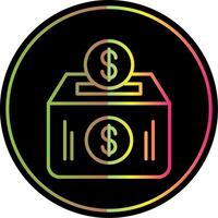 pengar låda linje lutning på grund av Färg ikon design vektor