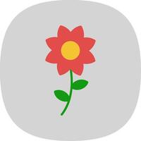 blomma platt kurva ikon design vektor