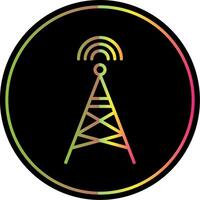 Radio Turm Linie Gradient fällig Farbe Symbol Design vektor