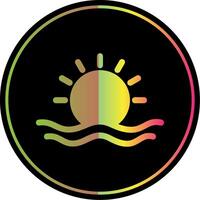 Sonnenaufgang Glyphe fällig Farbe Symbol Design vektor