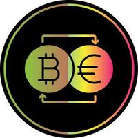 Bitcoin Wechsler Glyphe fällig Farbe Symbol Design vektor