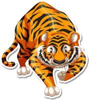 tiger seriefigur på vit bakgrund vektor