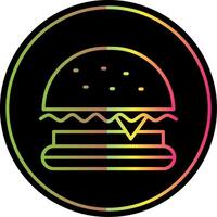 burger snabb mat linje lutning på grund av Färg ikon design vektor
