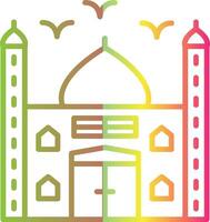 Moschee Linie Gradient fällig Farbe Symbol Design vektor