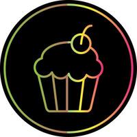 Cupcake Linie Gradient fällig Farbe Symbol Design vektor