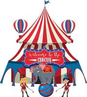 Zirkuskuppel im Vergnügungspark auf weißem Hintergrund vektor
