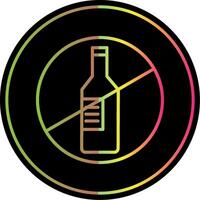 Nein Alkohol Linie Gradient fällig Farbe Symbol Design vektor