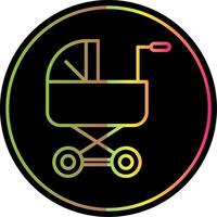 Baby Kinderwagen Linie Gradient fällig Farbe Symbol Design vektor