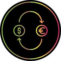 Austausch Geld Linie Gradient fällig Farbe Symbol Design vektor