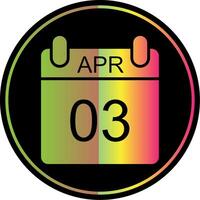 April Glyphe fällig Farbe Symbol Design vektor