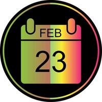 februari glyf på grund av Färg ikon design vektor