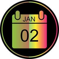 januari glyf på grund av Färg ikon design vektor