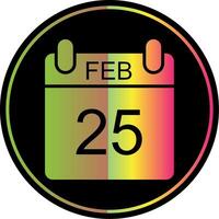 februari glyf på grund av Färg ikon design vektor