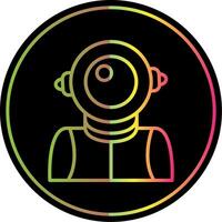 Astronaut Linie Gradient fällig Farbe Symbol Design vektor