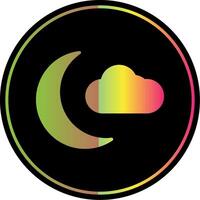 Halloween Mond Glyphe fällig Farbe Symbol Design vektor