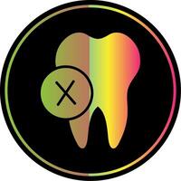 tandläkare glyf på grund av Färg ikon design vektor