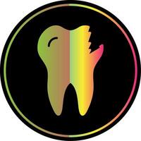 bruten tand glyf på grund av Färg ikon design vektor
