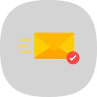 e-post platt kurva ikon design vektor