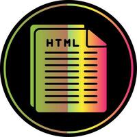 html fil glyf på grund av Färg ikon design vektor