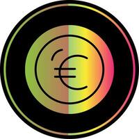 Euro Glyphe fällig Farbe Symbol Design vektor