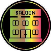 Saloon Glyphe fällig Farbe Symbol Design vektor