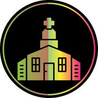 kyrka glyf på grund av Färg ikon design vektor