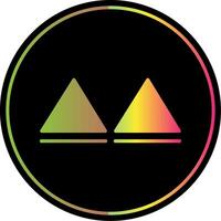Dreiecke Glyphe fällig Farbe Symbol Design vektor