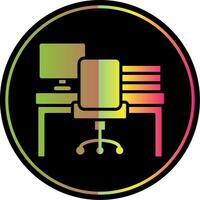 Arbeitsplatz Glyphe fällig Farbe Symbol Design vektor