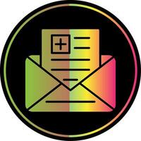 Einladung Brief Glyphe fällig Farbe Symbol Design vektor