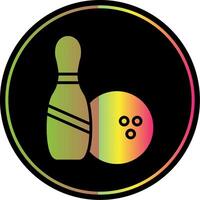 bowling glyf på grund av Färg ikon design vektor