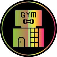 Fitnessstudio Glyphe fällig Farbe Symbol Design vektor