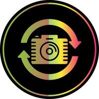 växla kamera glyf på grund av Färg ikon design vektor