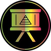 pyramid Diagram glyf på grund av Färg ikon design vektor