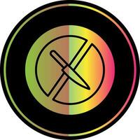 Nein Messer Glyphe fällig Farbe Symbol Design vektor