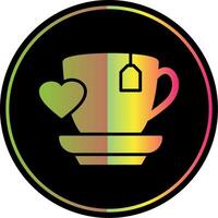 kärlek kaffe glyf på grund av Färg ikon design vektor