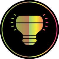 ljus Glödlampa glyf på grund av Färg ikon design vektor
