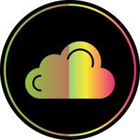moln glyf på grund av Färg ikon design vektor