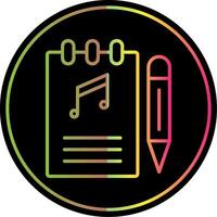 Songwriter Linie Gradient fällig Farbe Symbol Design vektor