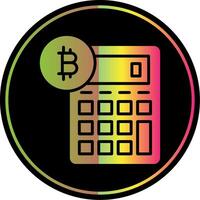 Bitcoin Taschenrechner Glyphe fällig Farbe Symbol Design vektor