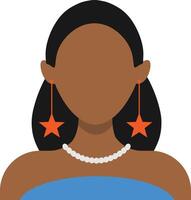 afrikansk kvinna avatar i platt stil. isolerat illustration vektor