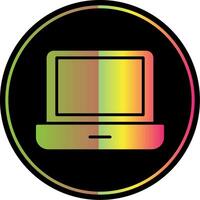Laptop Glyphe fällig Farbe Symbol Design vektor