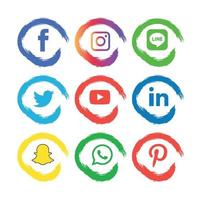 Social Media flache Icons Technologie, Netzwerk. Hintergrund-Gruppe Smiley-Gesicht-Verkauf. teilen, mögen, vektorillustration twitter, youtube, whatsapp, snapchat, facebook, instagram, tick tack, tok vektor