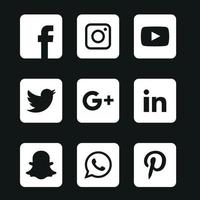 Social Media flache Icons Technologie, Netzwerk. Hintergrund-Gruppe Smiley-Gesicht-Verkauf. teilen, mögen, vektorillustration twitter, youtube, whatsapp, snapchat, facebook, instagram, tick tack, tok vektor