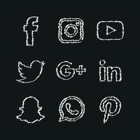 Social Media flache Icons Technologie, Netzwerk. Hintergrund-Gruppe Smiley-Gesicht-Verkauf. teilen, mögen, vektorillustration twitter, youtube, whatsapp, snapchat, facebook, instagram, tick tack, tok vektor