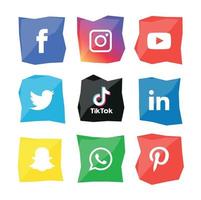 Social Media flache Icons Technologie, Netzwerk. Hintergrund-Gruppe Smiley-Gesicht-Verkauf. teilen, mögen, vektorillustration twitter, youtube, whatsapp, snapchat, facebook, instagram, tick tack, tok vektor